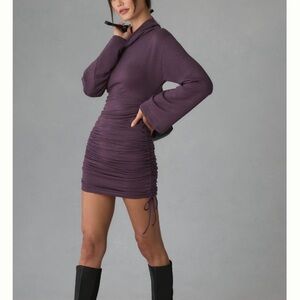 NWT Daily Practice by Anthropologie Long-Sleeve Ruched Mini Dress